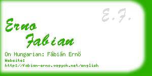 erno fabian business card