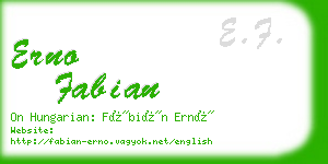 erno fabian business card